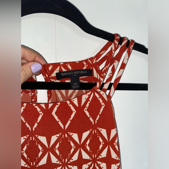 Banana Republic Orange Patterned XS Dress - Picture 4 of 7